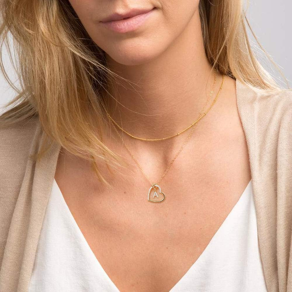 Heart Initial Necklaces for Girls Women Girls, Dainty Letter Necklace for Teen Girls Heart Necklace Necklaces for Women Trendy Gifts for Women Girls for Teen Girls Gifts