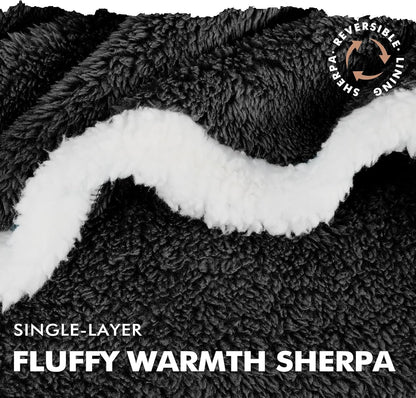 Oversized Blanket Hoodie, Wearable Fluffy Sherpa Blanket, Lightweight Cozy Sweatshirt Blanket Gift for Women Men