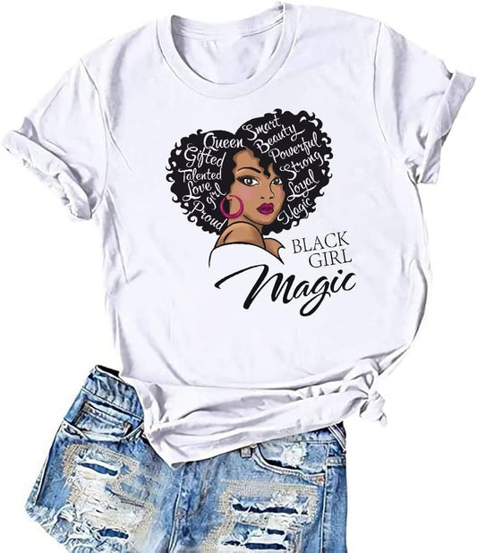 Black History Shirts Awareness Shirts plus Size Tops for Women Afro American Natural Hair Vintage Melanin Tees