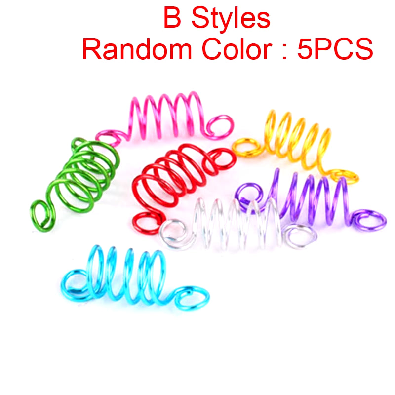 5Pcs Golden Viking Spiral Charms Hair Tubes Braid Dread Dreadlock Beads Clips Cuffs Rings Hair Accessories Woman