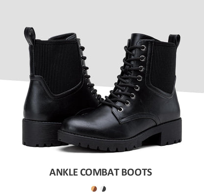 Womens' 916 | Ankle Boots | Combat Boots | Lace-Up Booties with inside Zipper