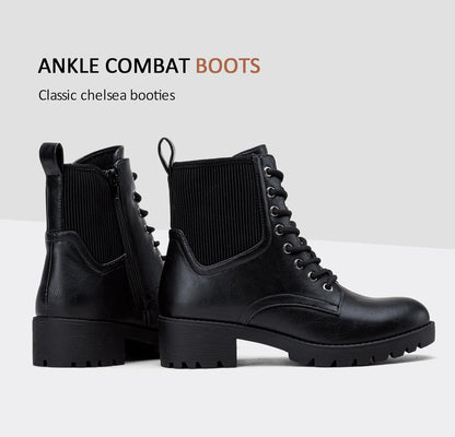 Womens' 916 | Ankle Boots | Combat Boots | Lace-Up Booties with inside Zipper