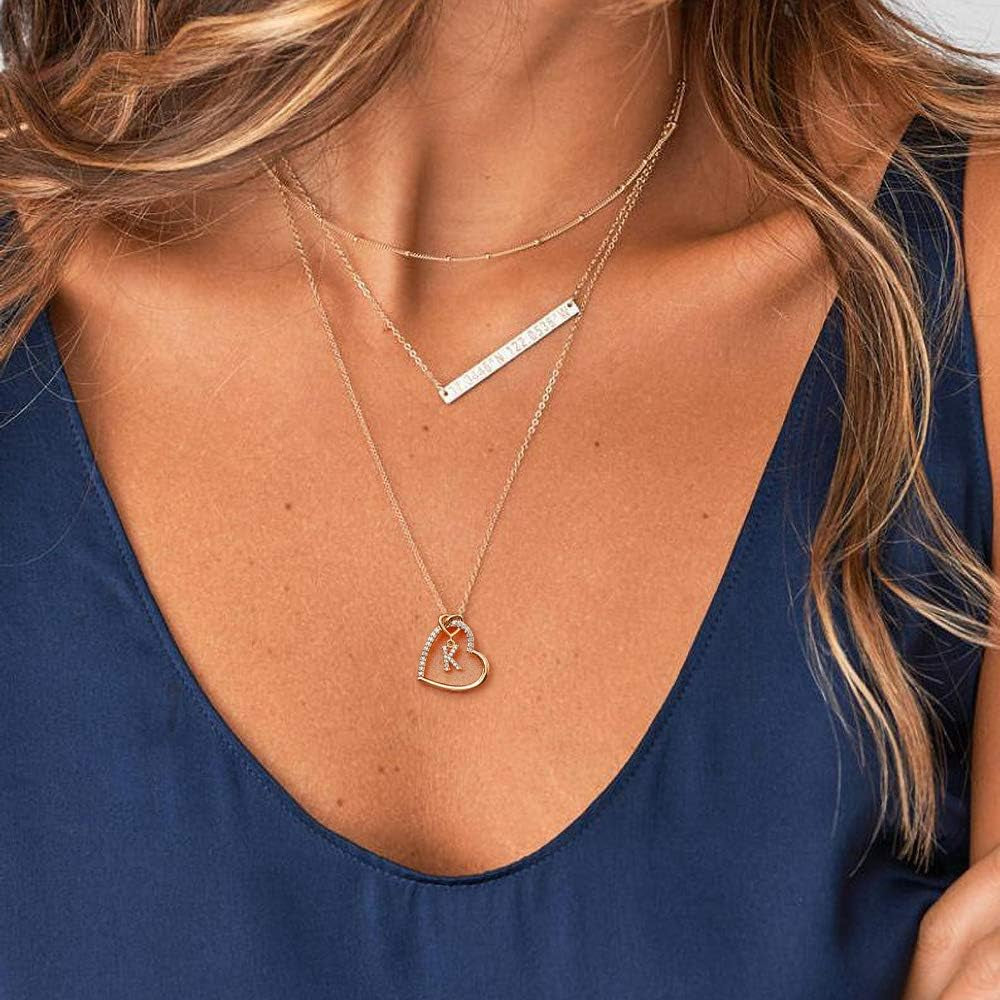 Heart Initial Necklaces for Girls Women Girls, Dainty Letter Necklace for Teen Girls Heart Necklace Necklaces for Women Trendy Gifts for Women Girls for Teen Girls Gifts