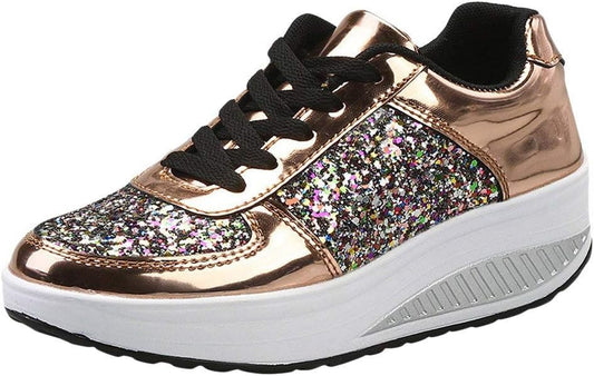 Sneakers for Women Wedges Sneakers Sequins Shake Shoes Fashion Girls Sport Shoes